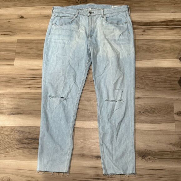Rag & Bone Dre Low Rise Slim Boyfriend Jeans Light Wash Women’s 34 - Picture 2 of 7